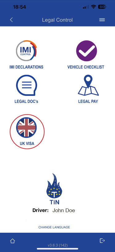 In Legal Control, choose UK VISA